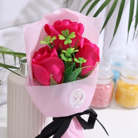Bouquet of soap roses, fuchsia color-5