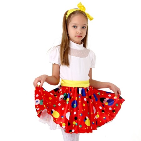 Carnival skirt for the Party red peas, bandage, height 122-128 cm