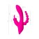 Triple vibroostimulator Jos Spanky, silicone, pink color, 21 cm