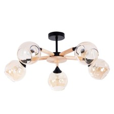 Ceiling chandelier Arte Lamp Branson A4370PL-5BR, E27, 5x60 W, 65x65x29 cm, black, beige