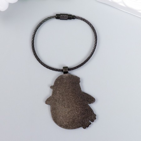 Browler Metal on the cable "Penguin with Flower" Emal 9.7 cm-3