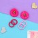 Set for hair "Ormoral" (4 elastic bands, 2 clamps 4 cm) cherries corrugated, pink