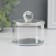 Casket glass with a metal rim "silver" 7x6.5x6.5 cm
