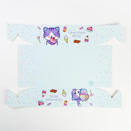 Capcake box, confectionery packaging, 6 cells “Happiness inside”, 23 x 16 x 7.5 cm-3