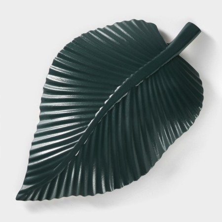 Fruit dish "leaf", 35.5 × 20 × 5 cm, gold color with green-3