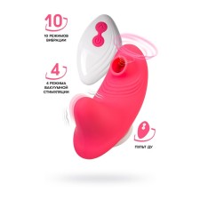 Vibrovoksch in panties with a vacuum-wave stimulation of the Jos Xiari clitoris, 9 cm, silicone, pink color