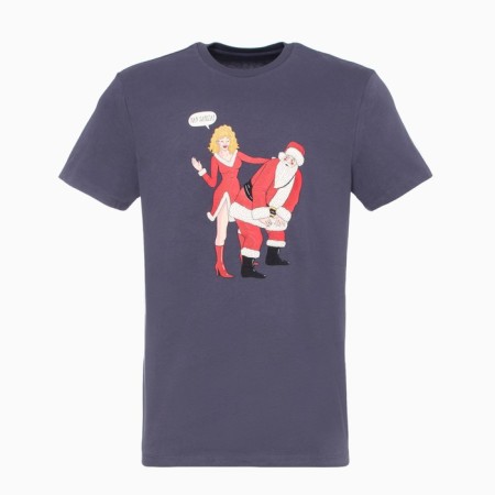 Male New Year's T -shirt, graphite color, size 50-5