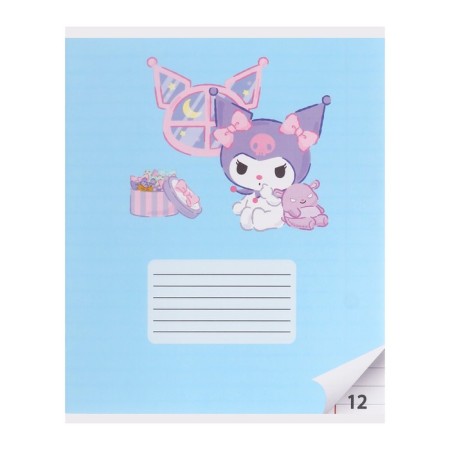 Notebook 12 sheets in the Hello Kitty+Kuromi line, cardboard cover, additional PVC cover, block 60 g/m2, mix-2