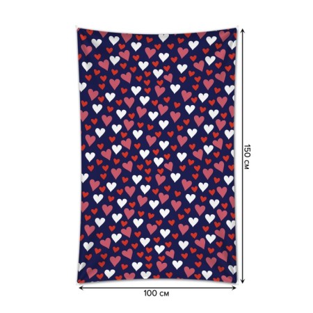 Decorative panel with photo printing "Snowfall from hearts", vertical, size 100x150 cm-1