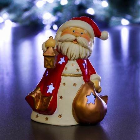 Figure with backlight "Santa Claus with a bag" 11x12x16cm-1