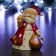 Figure with backlight "Santa Claus with a bag" 11x12x16cm