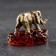 Talisman's keychain "Elephant", brass, amber