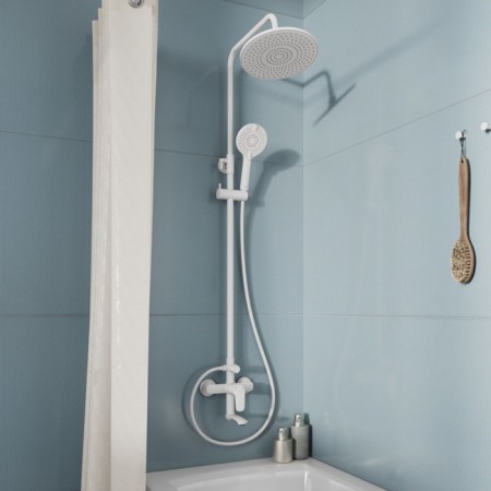 The shower system Milardo Rora Rorwt4FM06, tropical shower, shower, brass, white-1