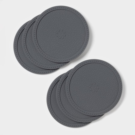 Set of stands for hot, under a mug, silicone, 6 pcs, d = 8 cm, gray-1
