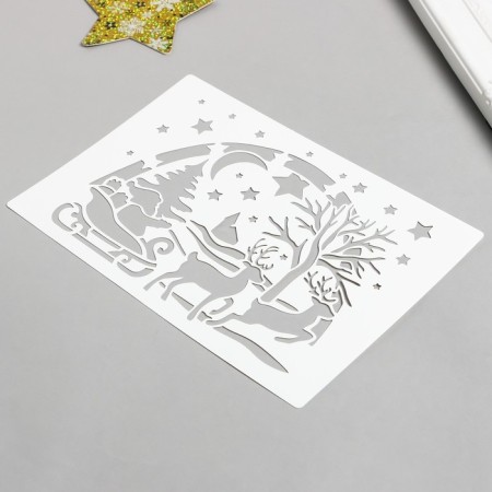 Plastic stencil "Christmas Night" 24x16 cm-1