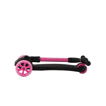 MAXISCOO Junior Delux 2021 Scooter with luminous wheels, black/pink color-2