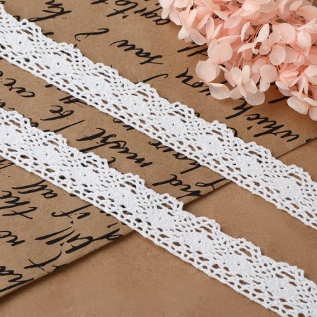 Knitted lace, 20 mm × 10 ± 1 m, white color-1