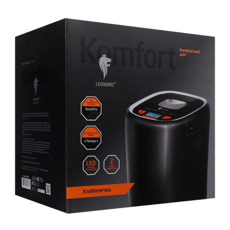 Хлебопечь Leonord LE-1737, 550 Вт, 13 программ, до 0.9 кг, выбор цвета корочки, чёрная-7