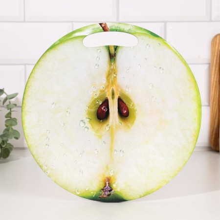 Board cutting and serving round kitchen "apple in section", 25.5 cm