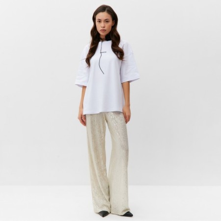 Women's trousers from sequins Mist, p.44, silver-1