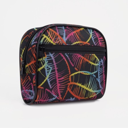 Lightning cosmetic bag, external pocket, black color