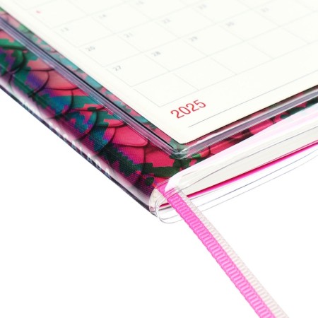 The weekly dated 2025, Escalada "Snake", 180 x 127 mm, soft cover, PVC, 64 sheets, pancake embossing, block 70, raspberry-3