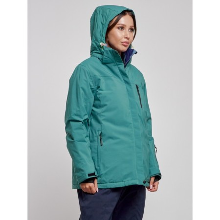 Ski jacket female winter, size 54, green color-4