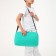 Sports bag on a zipper, adjustable belt, turquoise color