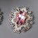 Decor for creativity Metal "Medallion Patal" light pink crystal 2.6x2.4 cm