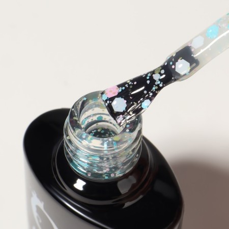 Nail varnish gel, Milk Glitter, 3 phase, 8ml, LED/UV, Transparent color (08)-6