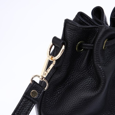 Cross-Body bag on puff, black color-3