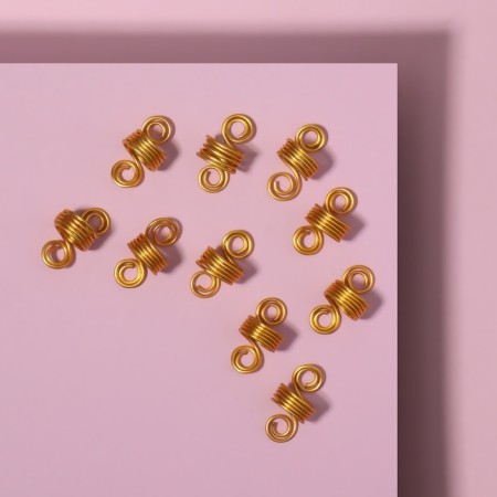 Hair piercing "Spiral", 2.1 × 0.9 cm, 10 pcs, golden color-1