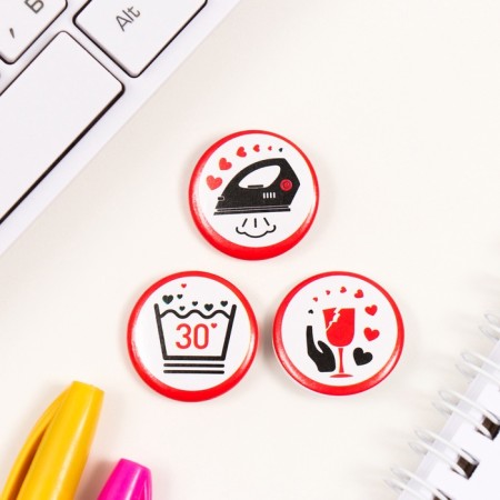 Icons sunset set 3 pcs d = 25 mm "Caution" 7x7 cm-2