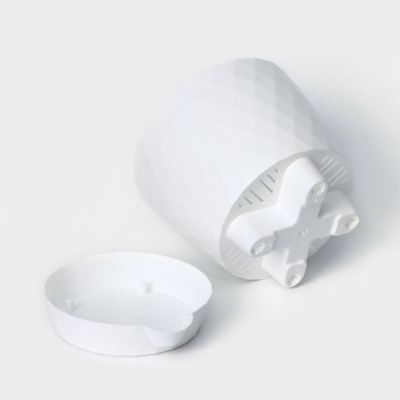 Pot for flowers with basal watering "Rumba", 1 l, white color-2