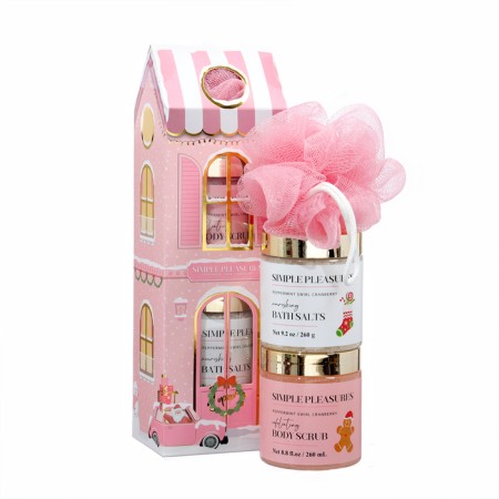 Gift set Simple pleasures: Scrub 260 ml, bathroom salt 100 g, washcloth