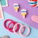 Caramel hair set (4 elastic bands, 2 clamps) ice cream, 3.5x2.5 cm, pink