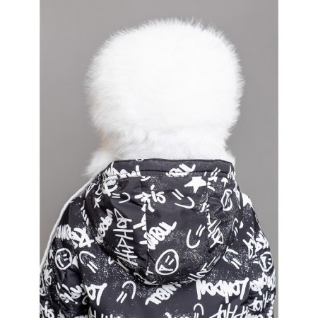 Children's fur cap, size 52, white color-2