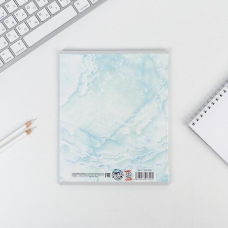 A notebook 48 sheets, A5, marble, from reference. mat. “September 1: Chemistry”, cover coated cardboard 230 gr., Inner block in a cage 80 gr., White is 96%-6