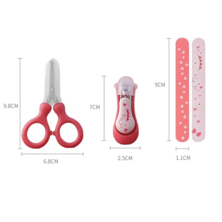 Children's manicure set (scissors, kniper, files), red color-3