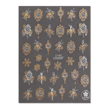 Nail stickers 10.2*8cm watch CJ-082 Gold/White substrate QF-2