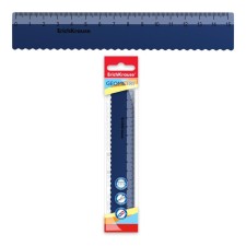 A ruler with a wavy edge plastic Erichkrause Classic, 15cm, blue