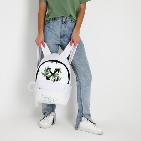 Backpack School Youth Nature, 29x13x44, Lightning Department, N/Pocket, White-10