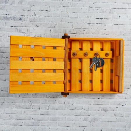 Wooden Key "Golden Key", 23 x 20 x 6 cm, 4 hooks-1