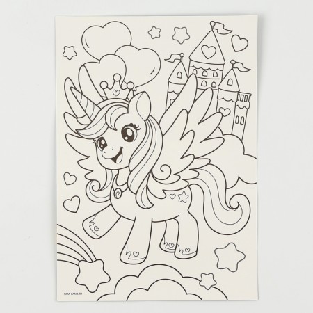 Application with rhinestones for children "Unicorn", a set for creativity, A5-3