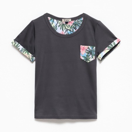 T-shirt for nursery, dark gray color, height 134cm