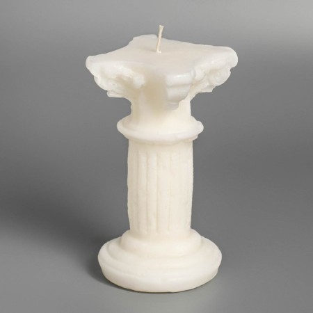 Figure candle "Big column", 10x5 cm, white-3