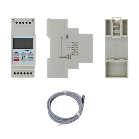 The digital thermostat RX-257 is programmable, with the operating ranges (on the DIN-RAC) Rexant 1080728-1