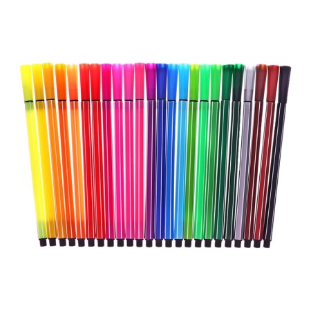 Flomasters 24 colors in a plastic tube with a pen, pink, ventilated cap-1