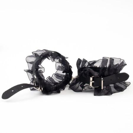 Erotic bdsm set of oka-hpki, with black lace, black, eco-leather, 9 items-8