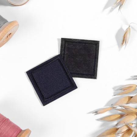Clothing patch "Square", 2.6 × 2.6 cm, heat-mileyle, dark blue color